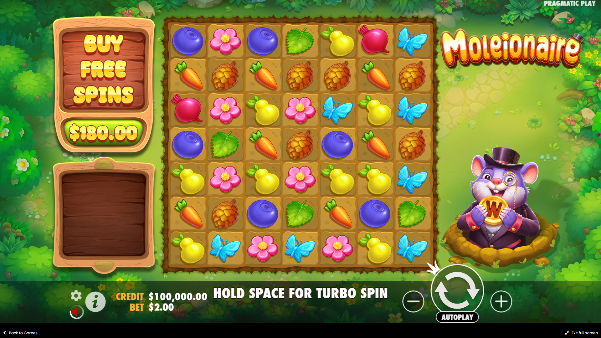 Moleionaire Game overview
