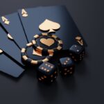 Black cards, chips and dice
