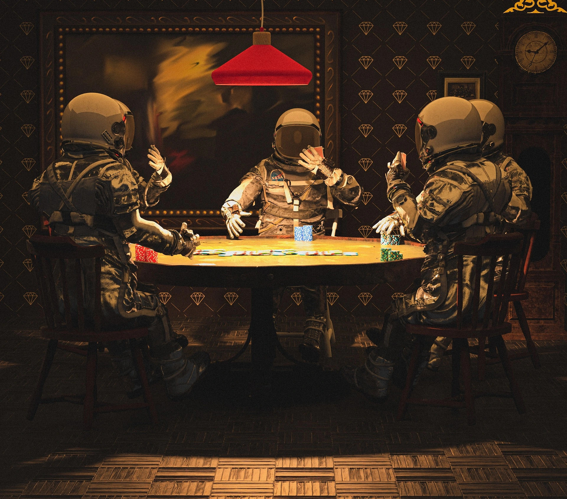 astronaut-6863285_1920 astronaut playing cards